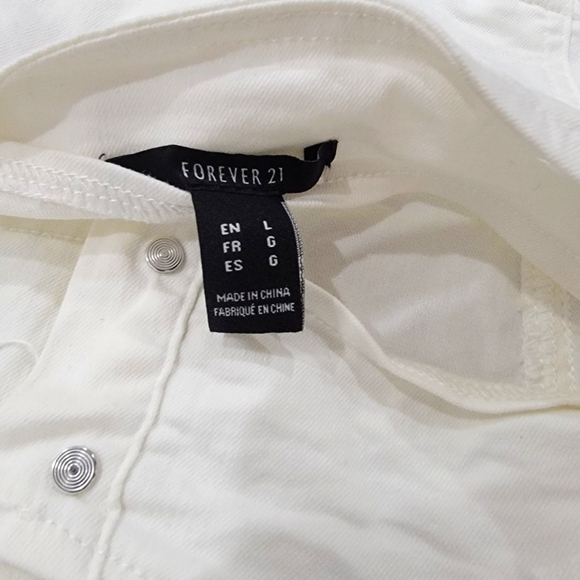 (W) White Overall Dress From Forever 21 - Picture 2 of 6